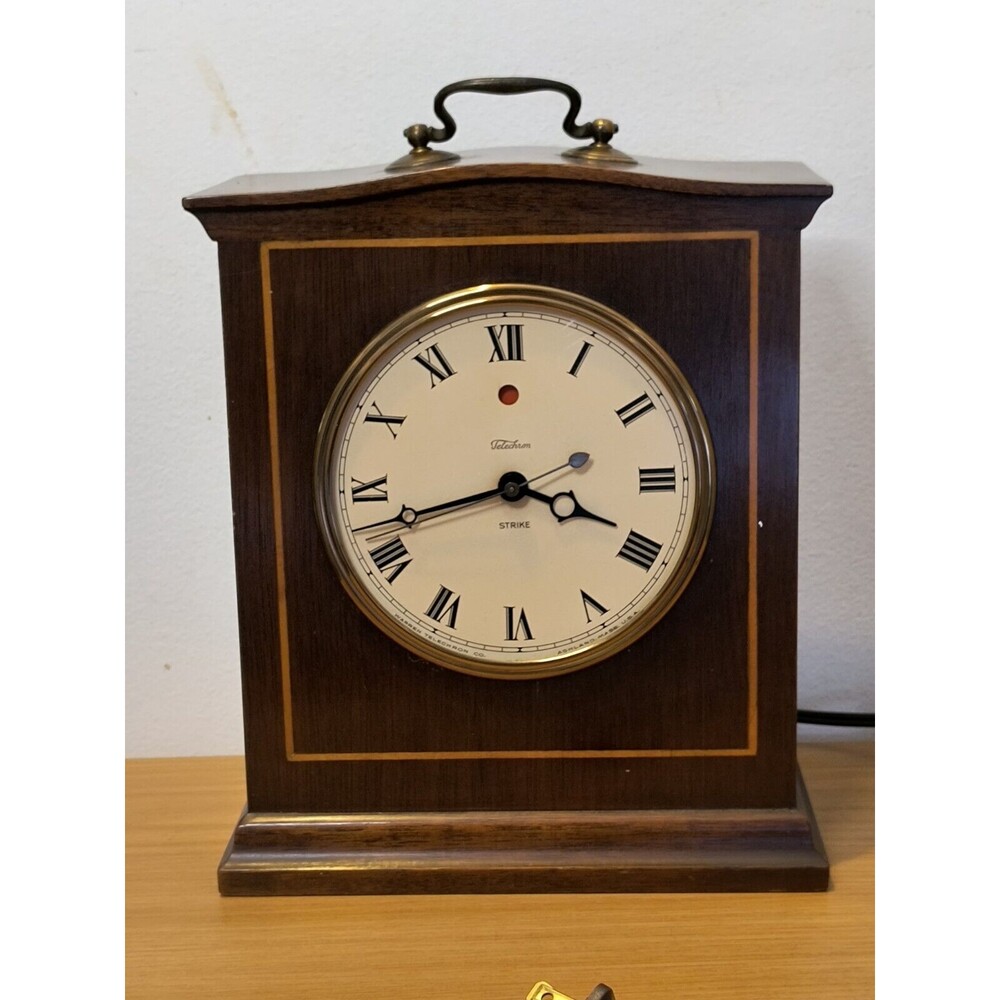 Vintage Telechron Wooden Clock "Strike" NO Window Works and Chimes Plug In
